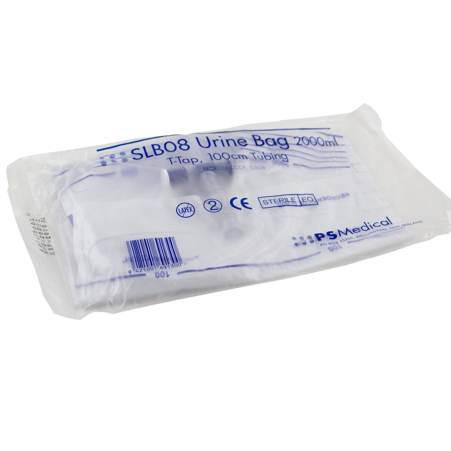 Bag Drain Urine 2L NRV T Tap 100cm Tube Health7