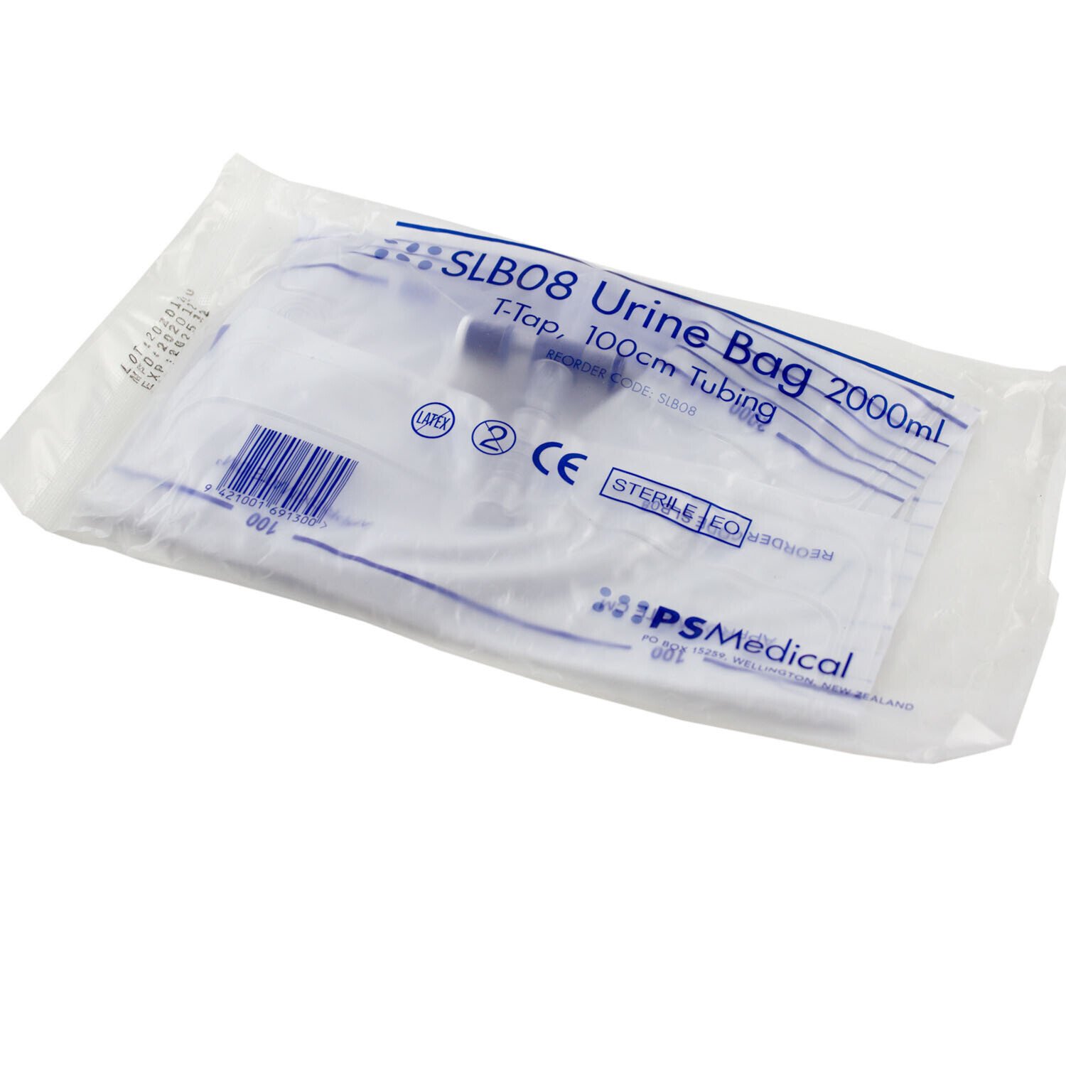 Bag Drain Urine 2L NRV T Tap 100cm Tube Health7